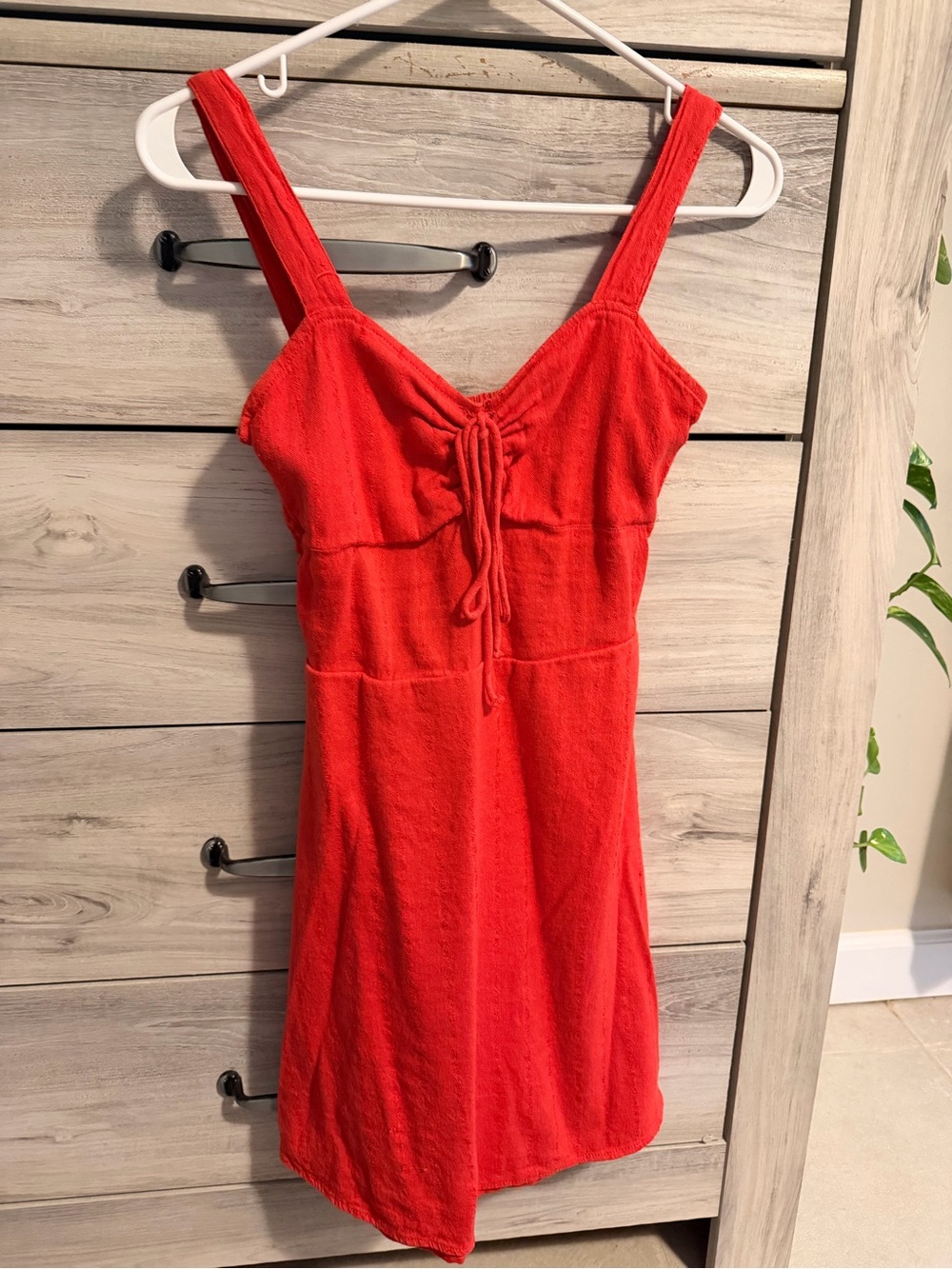 Billabong Bright Red Tie-Front Mini Dress